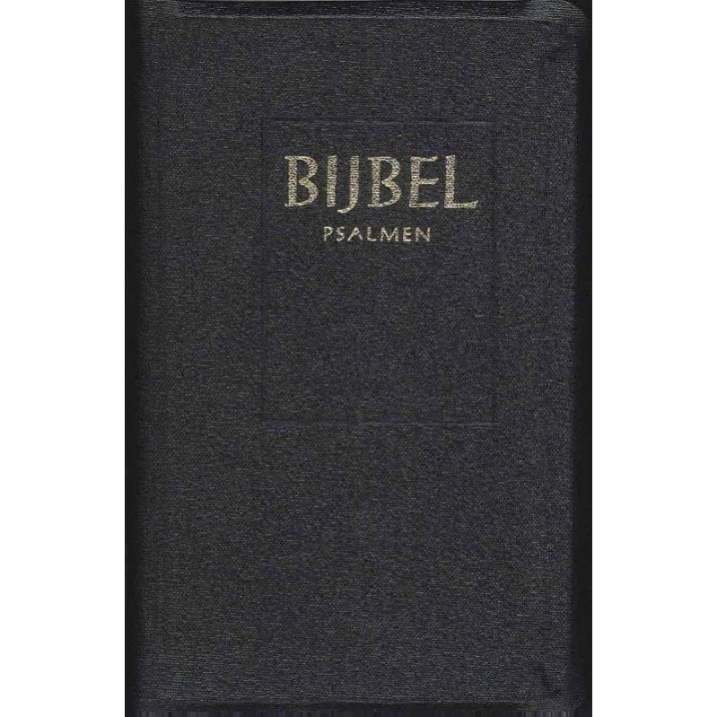 Bijbel, Psalmen & 12 Gezangen - 12,2 x 18,5 cm zwart, kunstleer, goudsnee, index, ritmisch