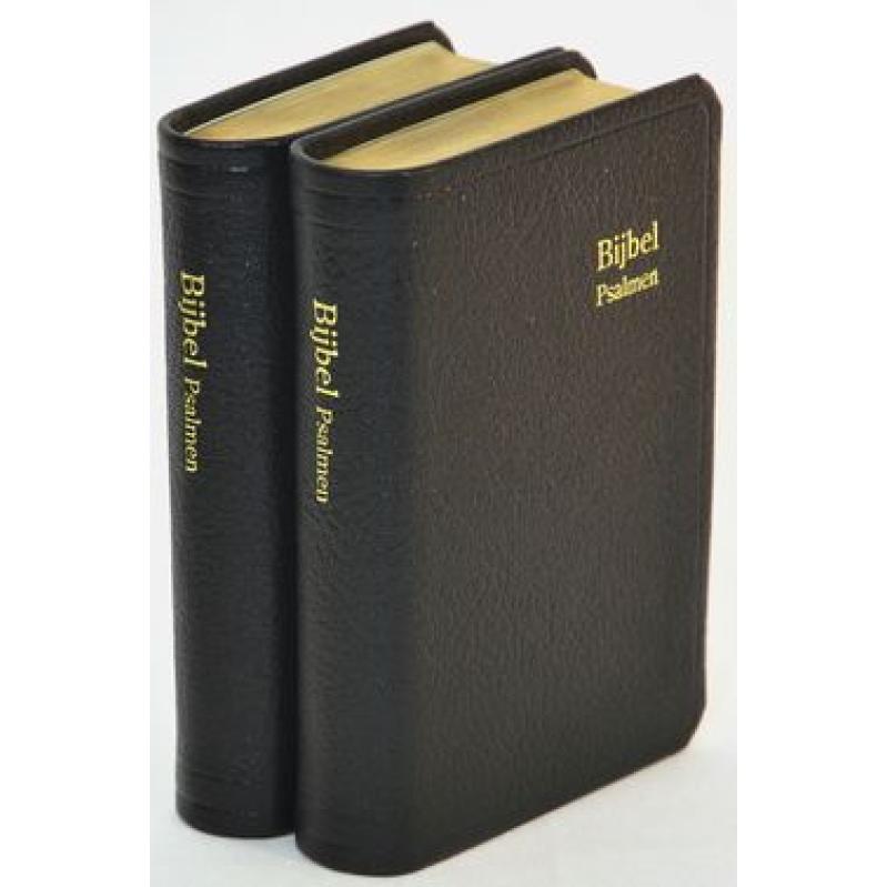 Bijbel met psalmen  8,5x12,5cm, leer, goudsee, GBS D32D Datheen