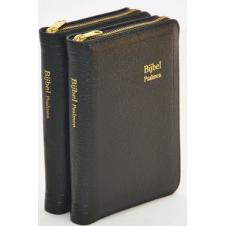 Bijbel met psalmen  8,5x12,5cm, leer, goudsee, index, rits, GBS D35R