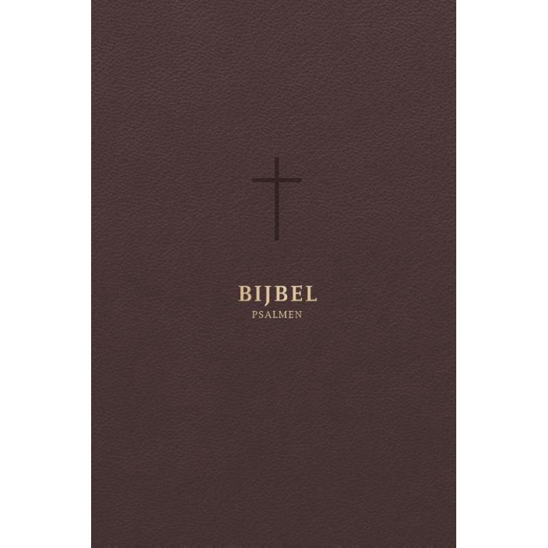 HSV Bijbel met psalmen 14 x 21 cm, bruin leer, goudsnee