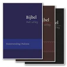 Bijbel met uitleg, klein, zwart, goudsnee, flexibele band