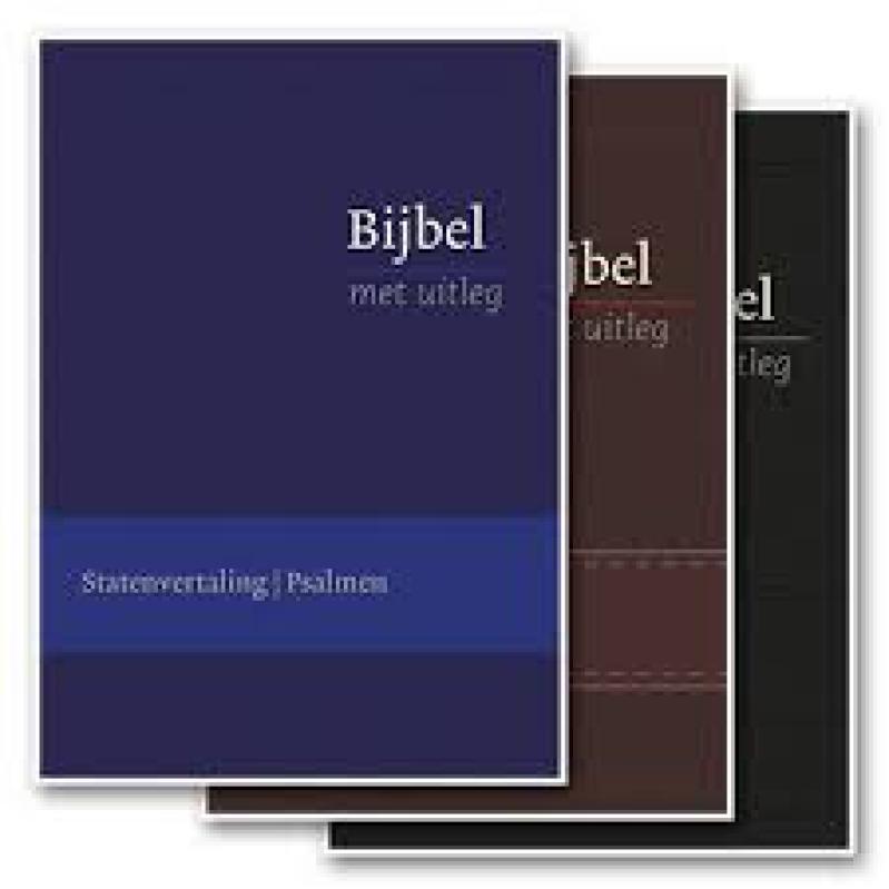 Bijbel met uitleg, klein, zwart, goudsnee, flexibele band